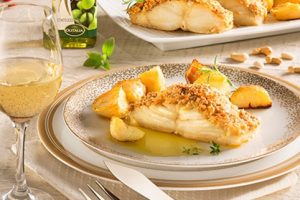 Bacalhau com crosta de castanha